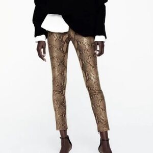 NWOT Zara Snake Print Pants sz M